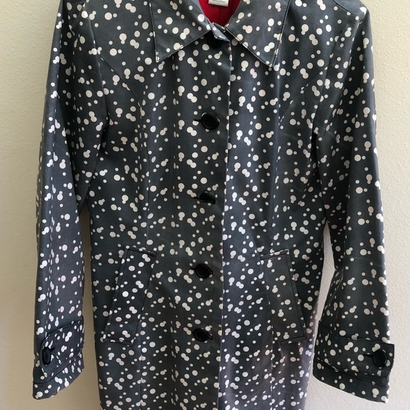Vintage Susan Bristol gray and white lined raincoat size M - Picture 1 of 4